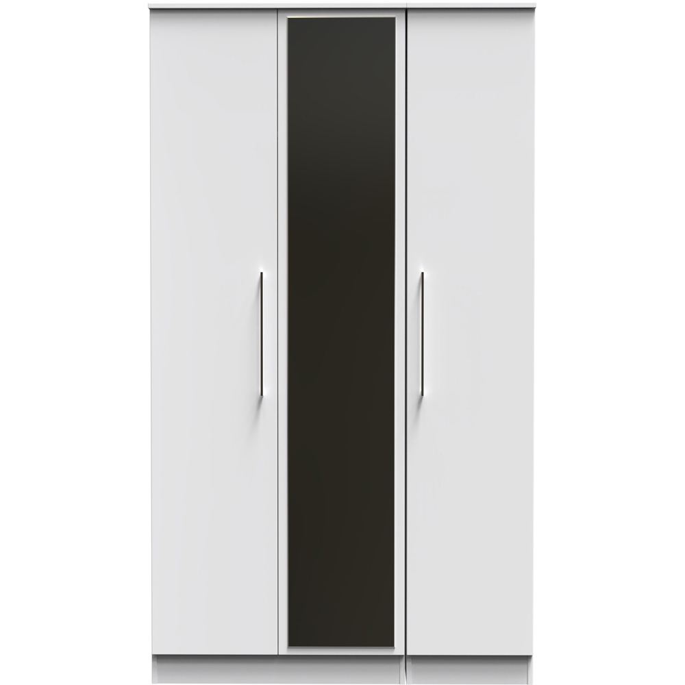 Crowndale Worcester 3 Door White Mirrored Wardrobe Ready Assembled Image 3