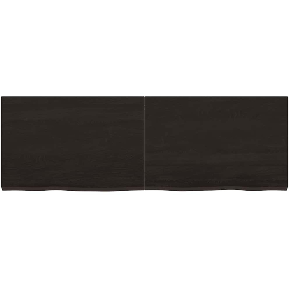 vidaXL 120cm Dark Brown Treated Solid Oak Wood Floating Wall Shelf Image 2