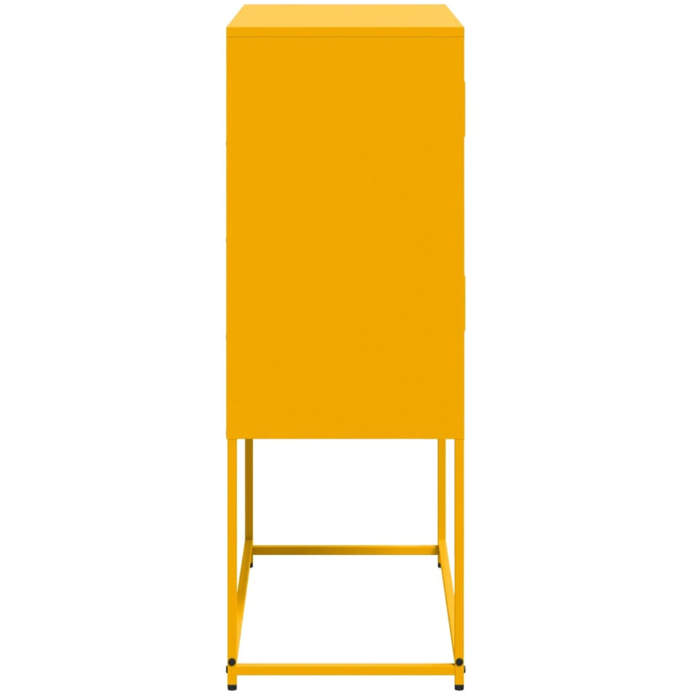 vidaXL 4 Door Mustard Yellow Industrial Metal Sideboard Image 7