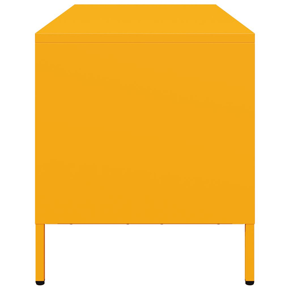 vidaXL 3 Drawer 3 Shelf Mustard Yellow Cold-Rolled Steel TV Cabinet Image 6