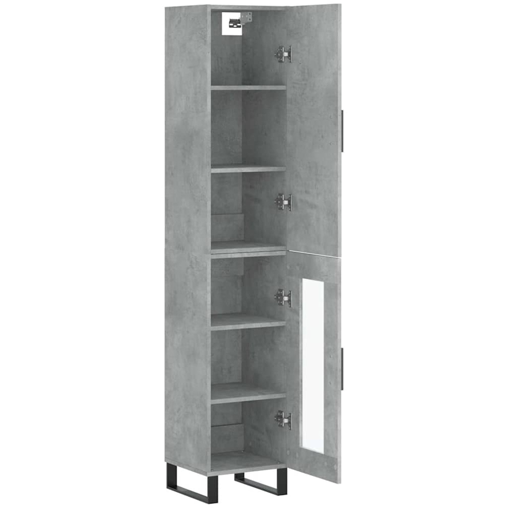 vidaXL 2 Door Concrete Grey Slim Highboard Image 4
