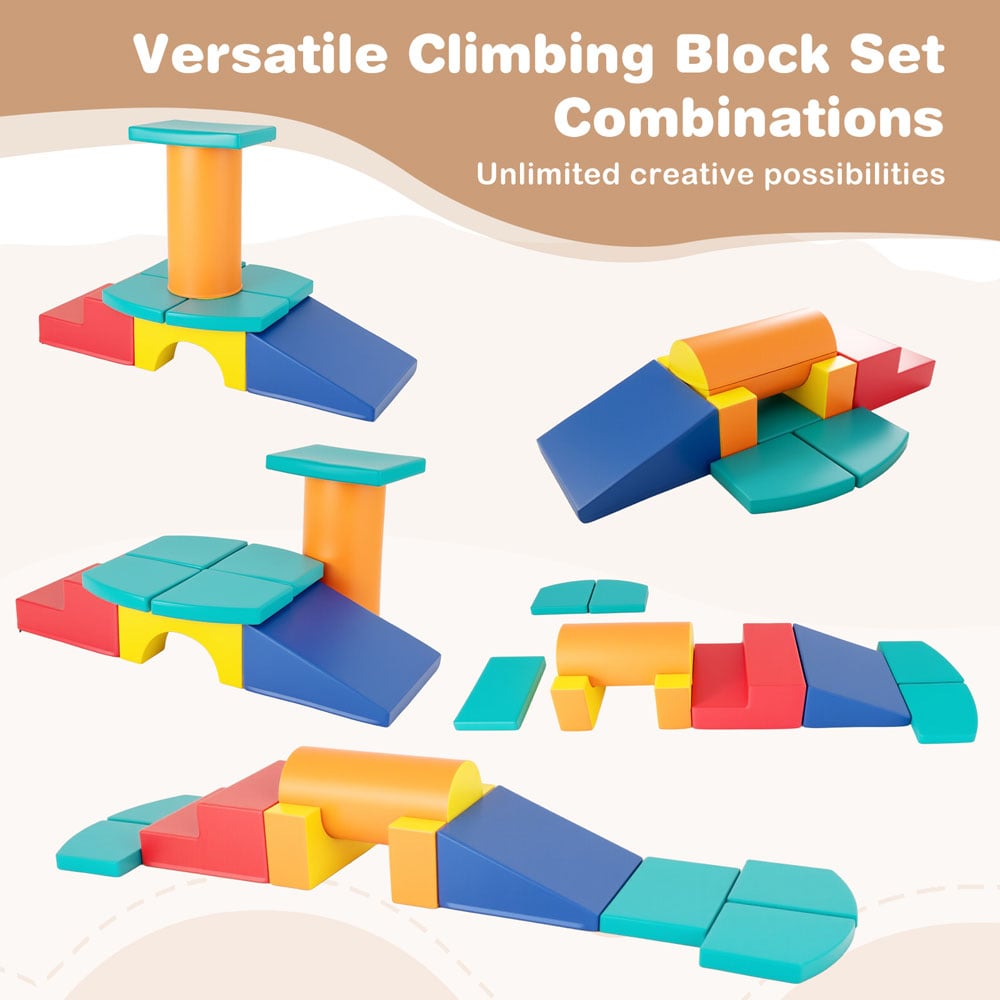 Costway Colourful Foam Climbing Block Set 10 Piece Image 6