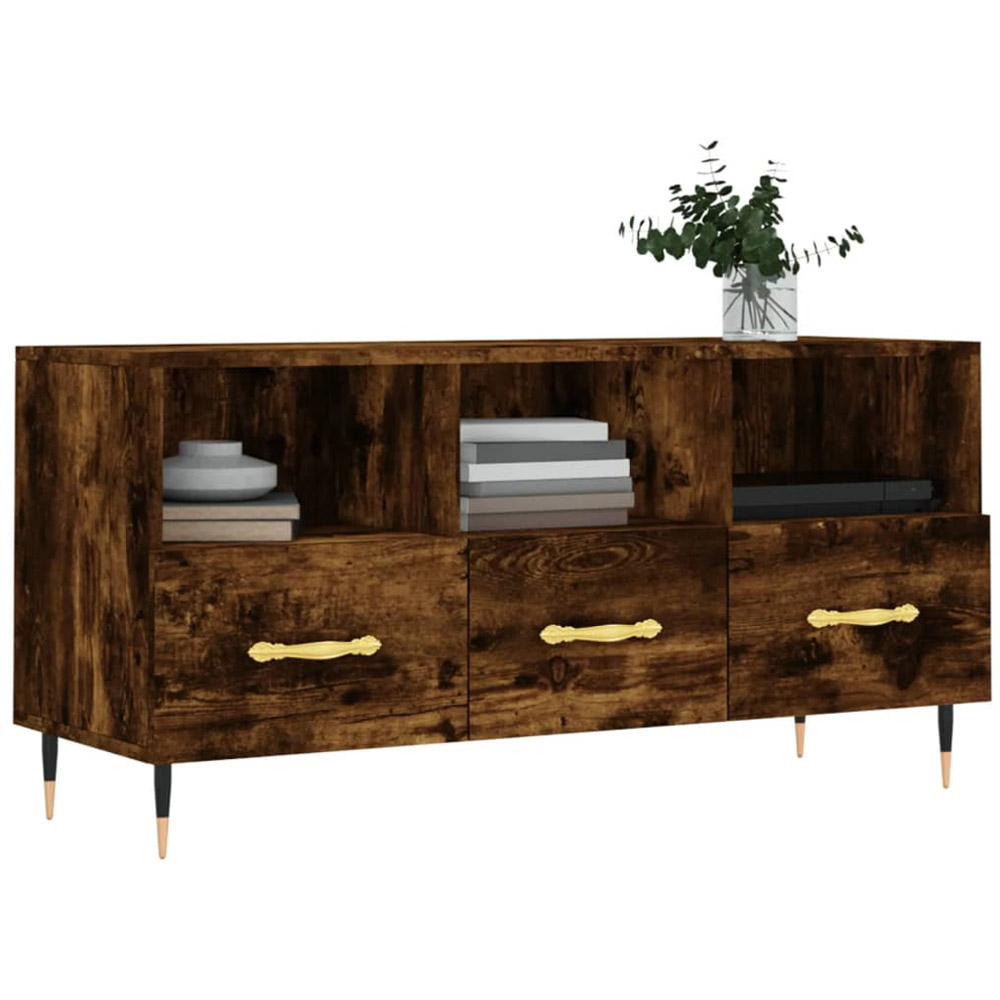 vidaXL 4 Open Shelf Sonoma Oak Reception Desk Image 3