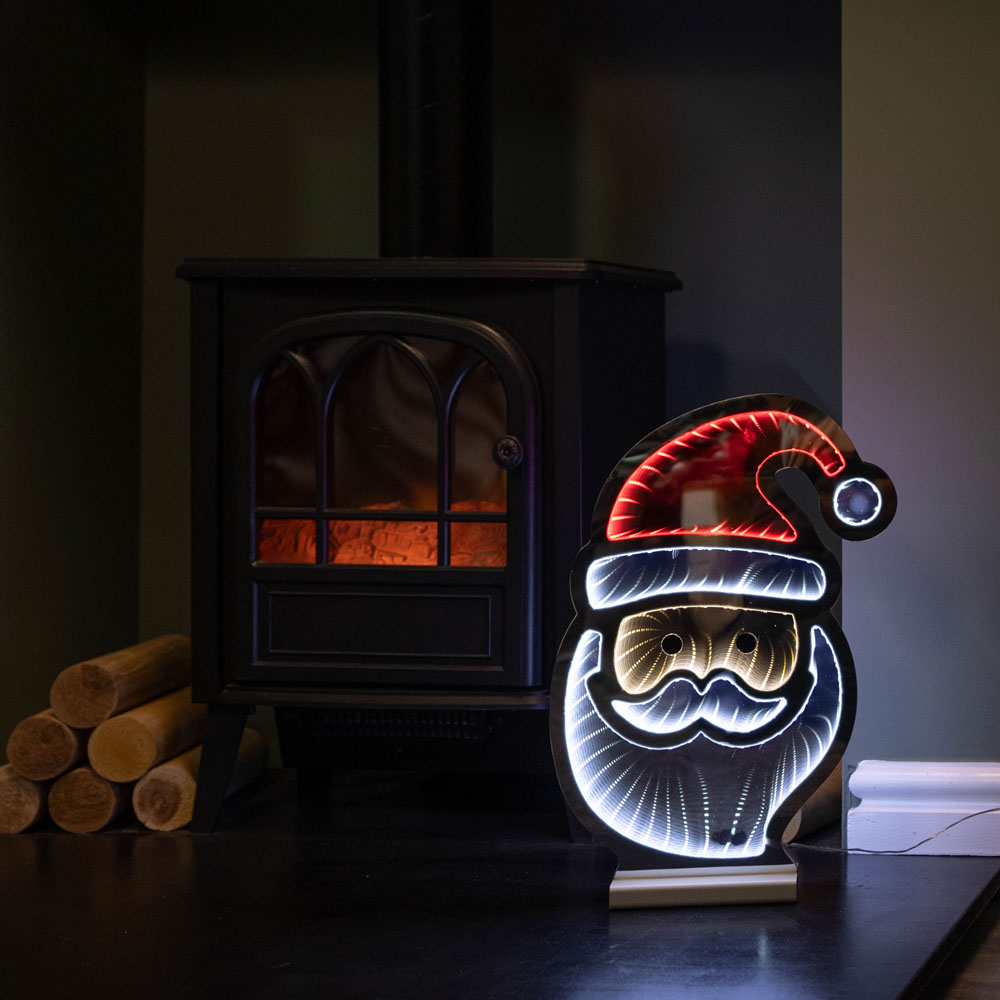 Samuel Alexander Red White and Warm White LED Santa's Face Infinity Christmas Decoration 40cm Image 7