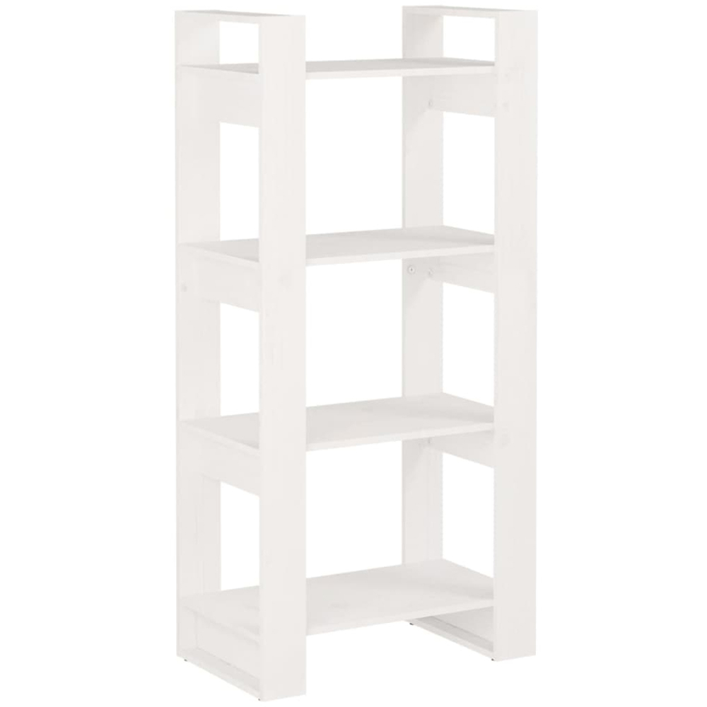 vidaXL 4 Shelf White Solid Wood Bookcase Image 2