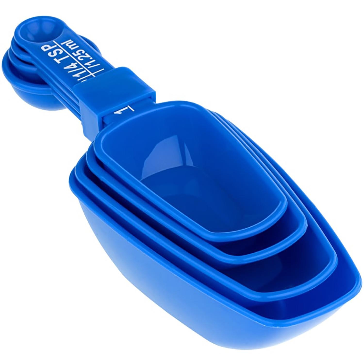 Set of 4 Chef Aid Measuring Scoops with Spoons - Blue Image 2