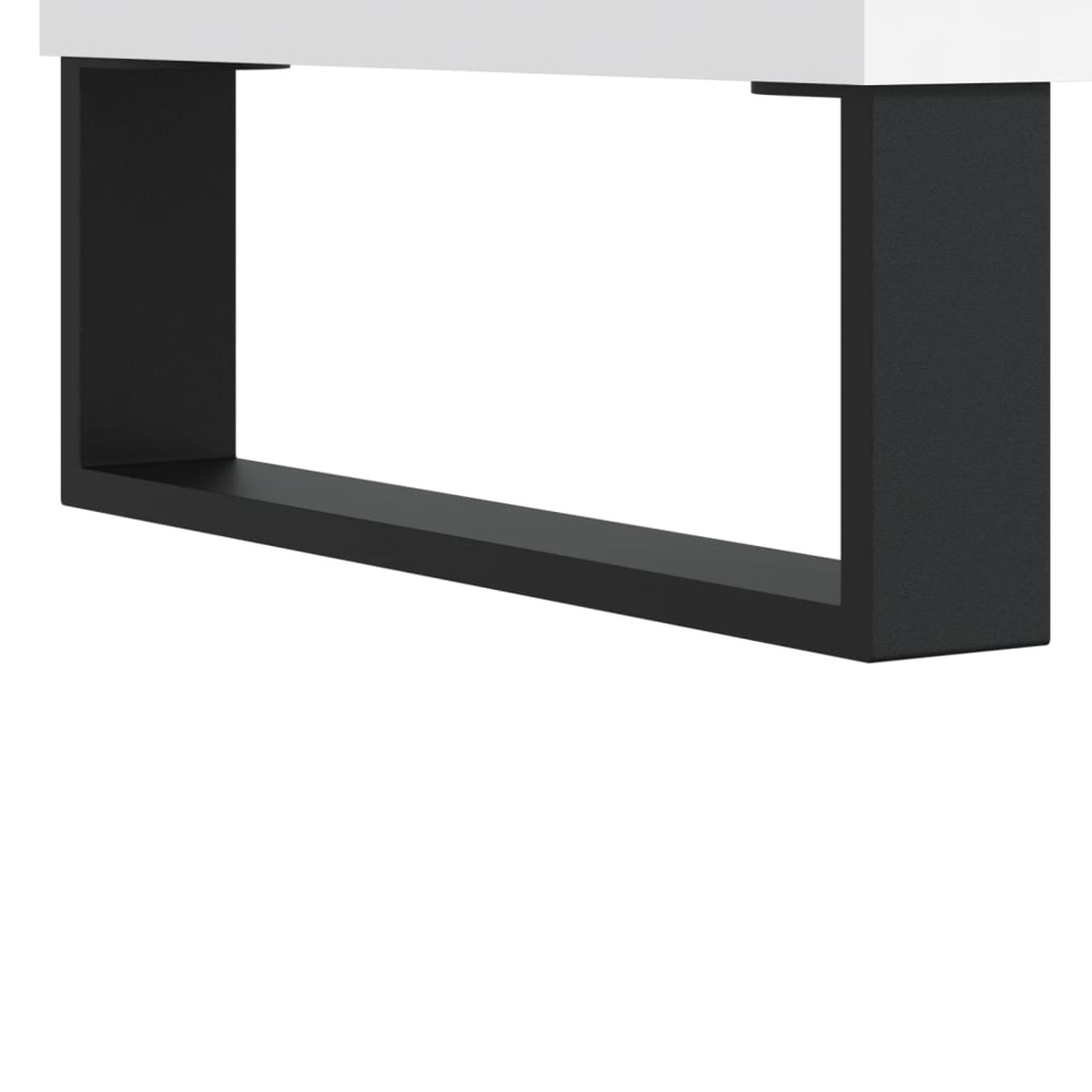 vidaXL 2 Drawer 2 Shelf White TV Cabinet Image 9