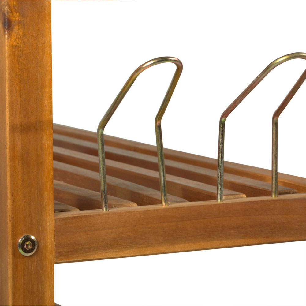 HOMCOM 5-Tier Teak Acacia Wood Shoe Rack Image 8