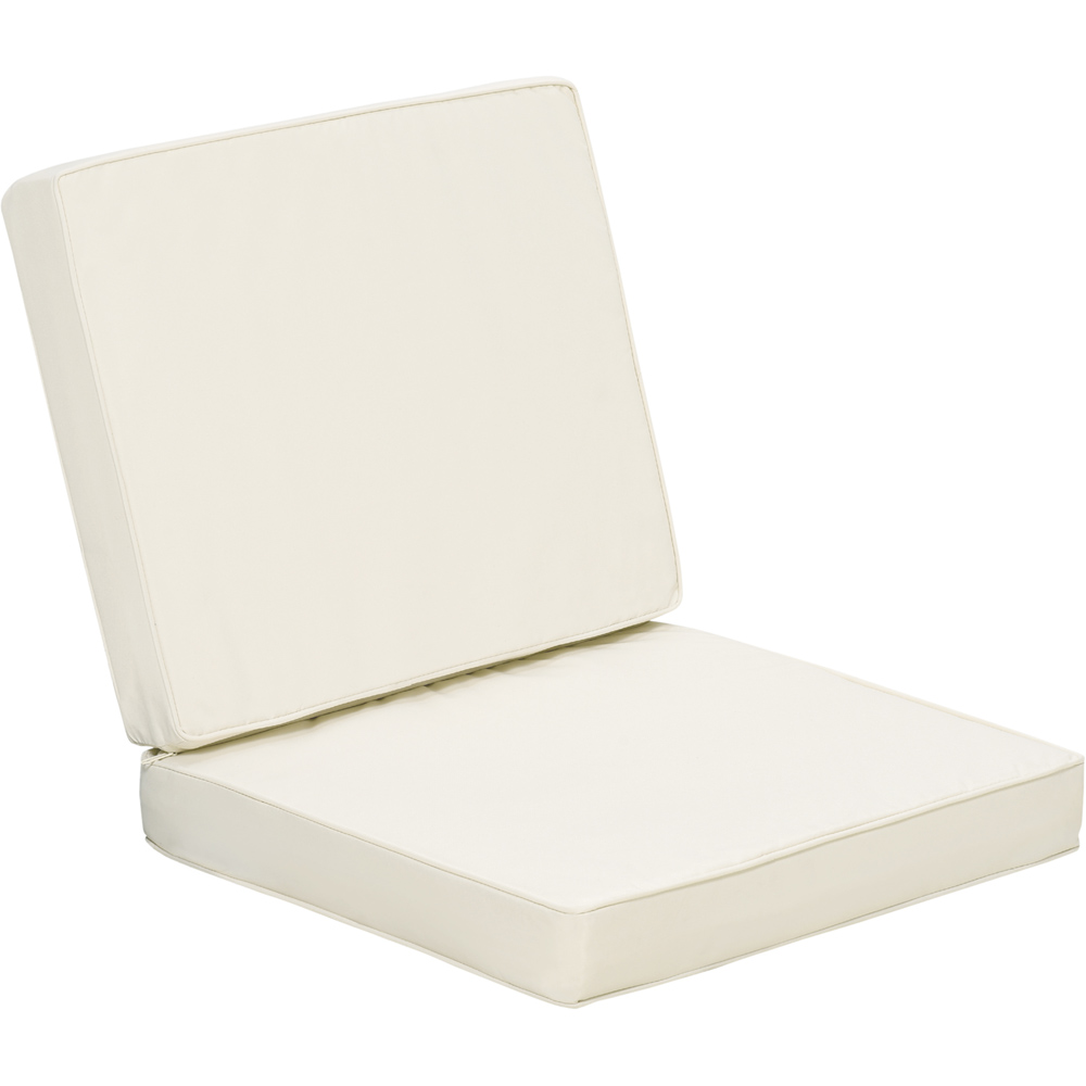 Outsunny Cream White Seat and Back Garden Cushion Set Image 1