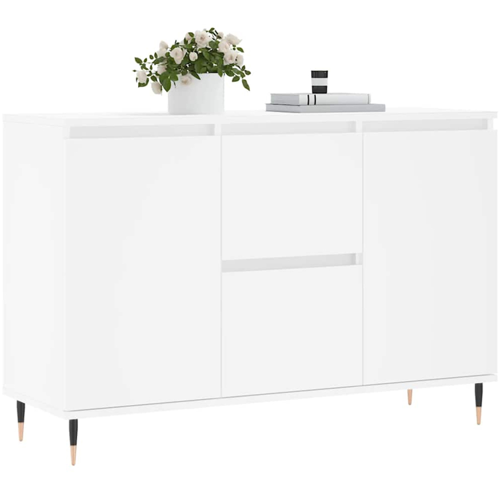 vidaXL 2 Door 2 Drawer White Sideboard Image 3