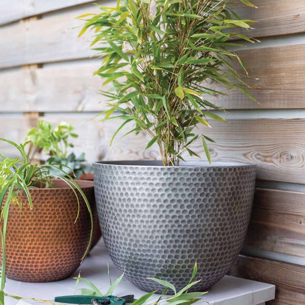 Plant Avenue Elements Grey Gun Metal Plant Pot 38cm Image 5