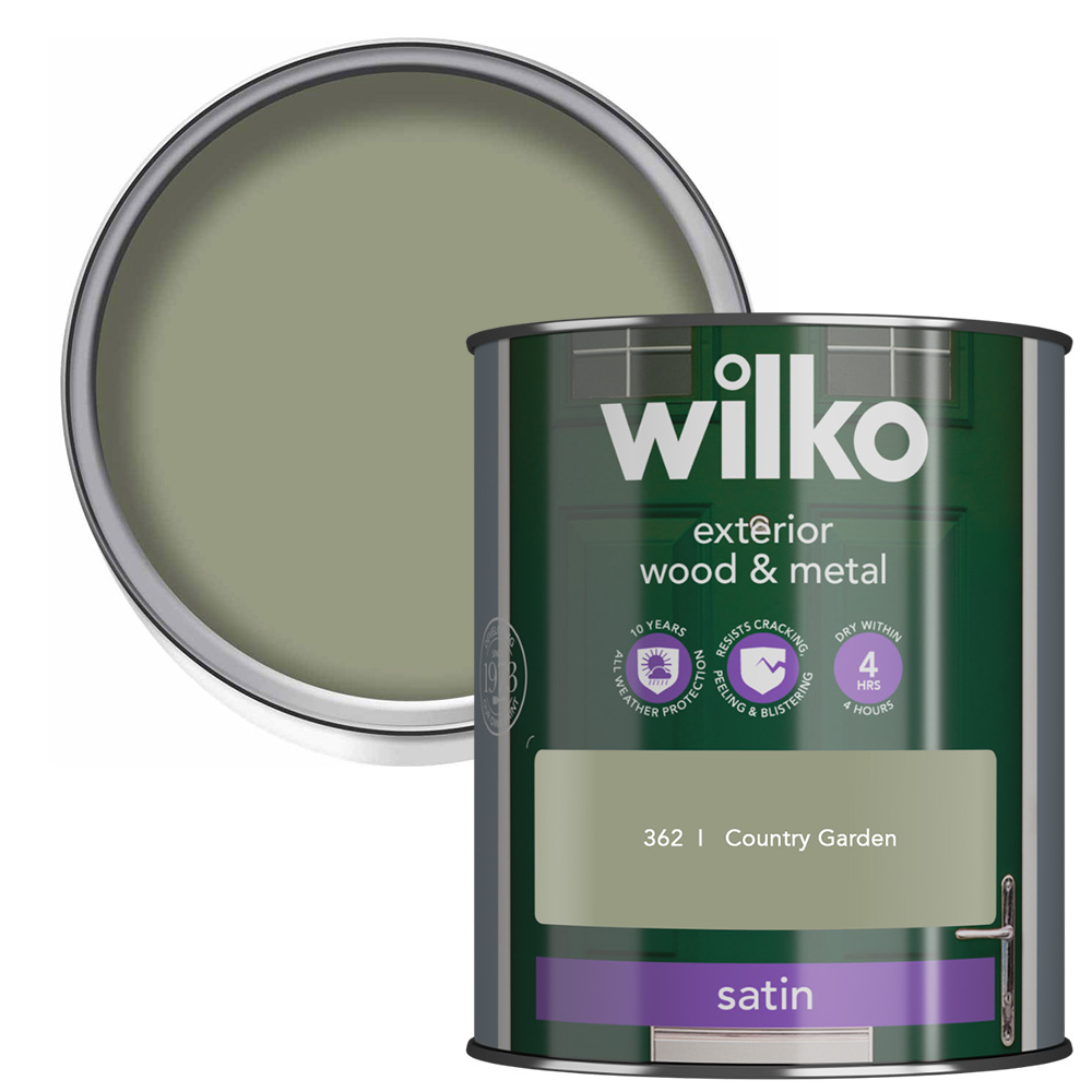 Wilko Country Garden Satin Quick Dry Exterior Paint 750ml Image 1
