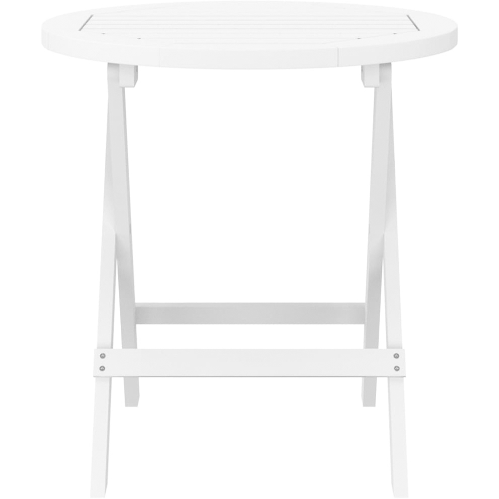 vidaXL White Solid Acacia Wood Folding Garden Table 46cm Image 3
