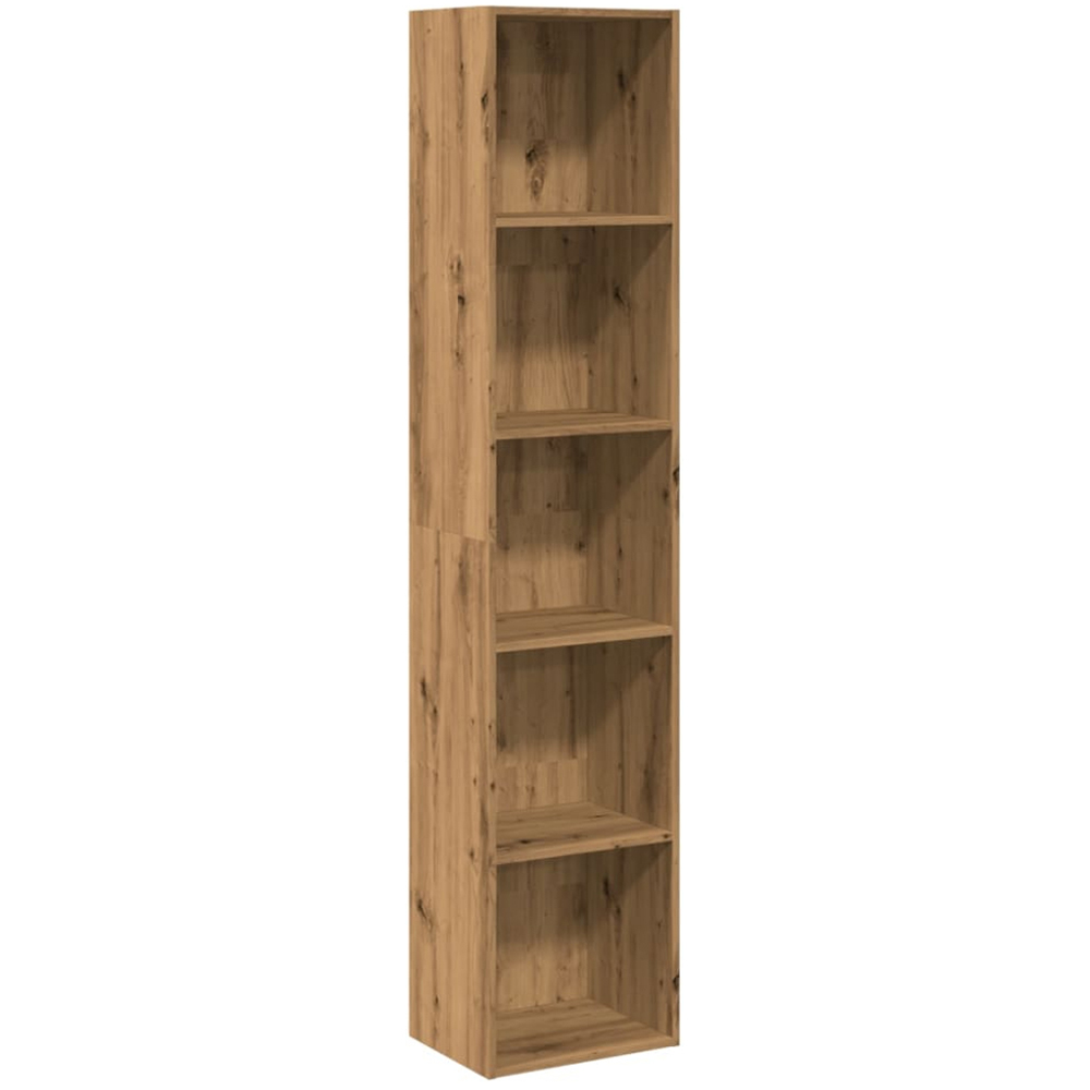 vidaXL 5 Shelf Artisan Oak Bookcase Image 2