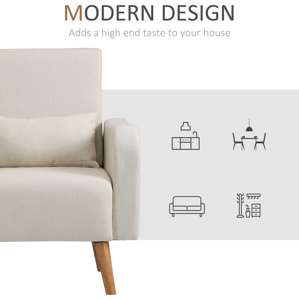 Portland Cream Linen-Touch Accent Armchair Image 6