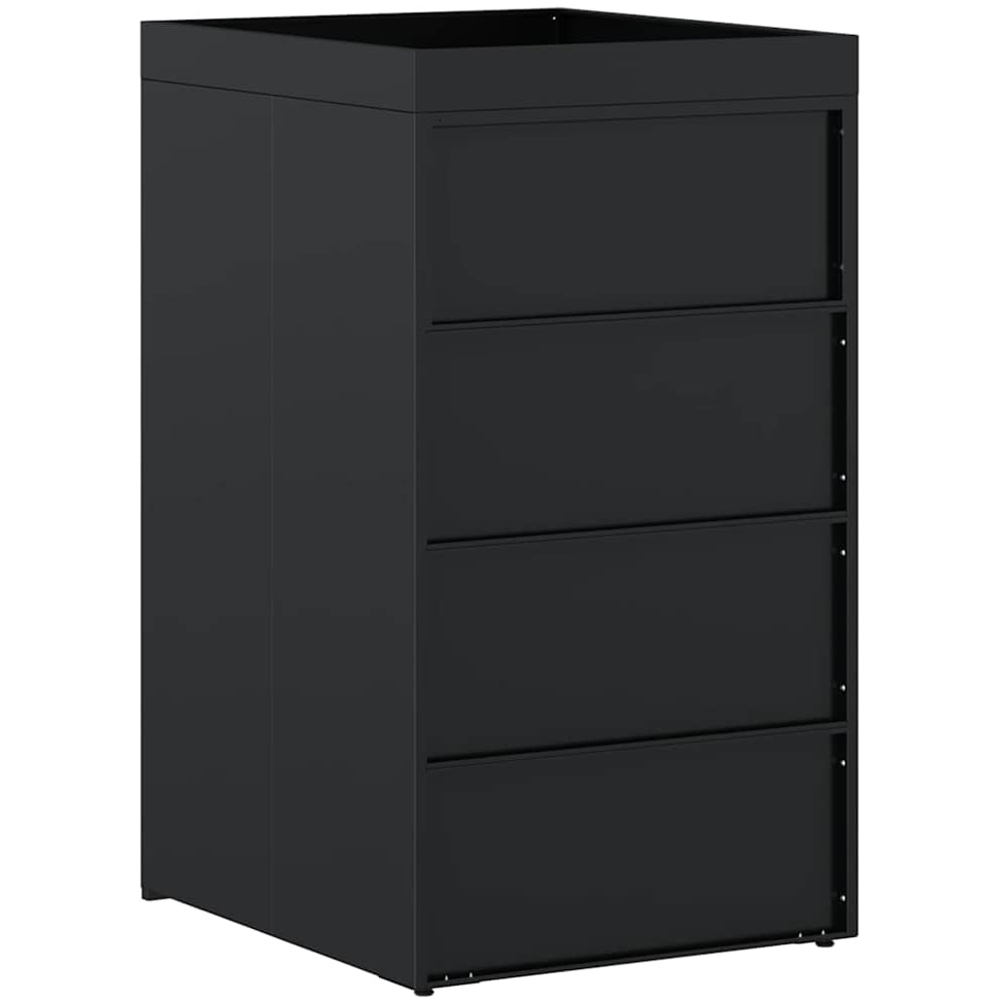 vidaXL Black Wheelie Bin Storage Shed with Planter Roof Image 4