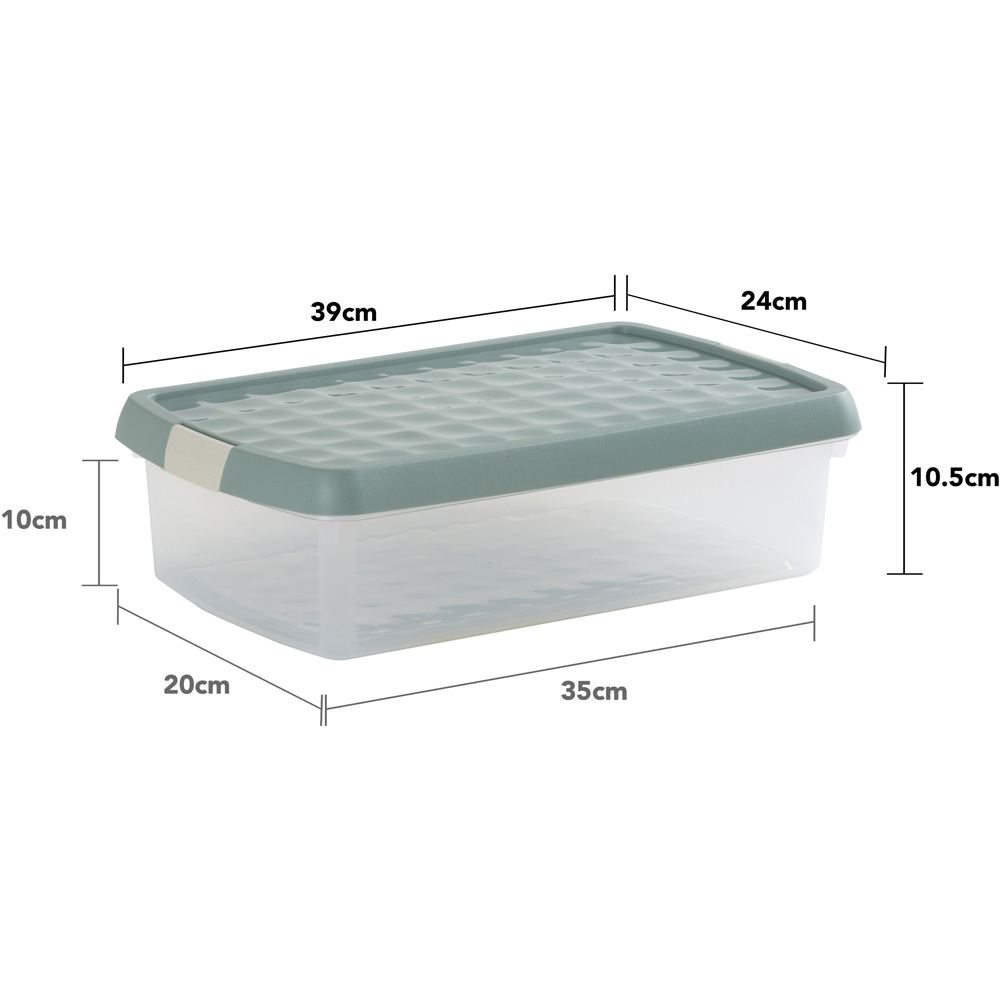 Wham Clip 7L Clear Green Milieu and Stone Rectangular Storage Box with Lid 4 Pack Image 7