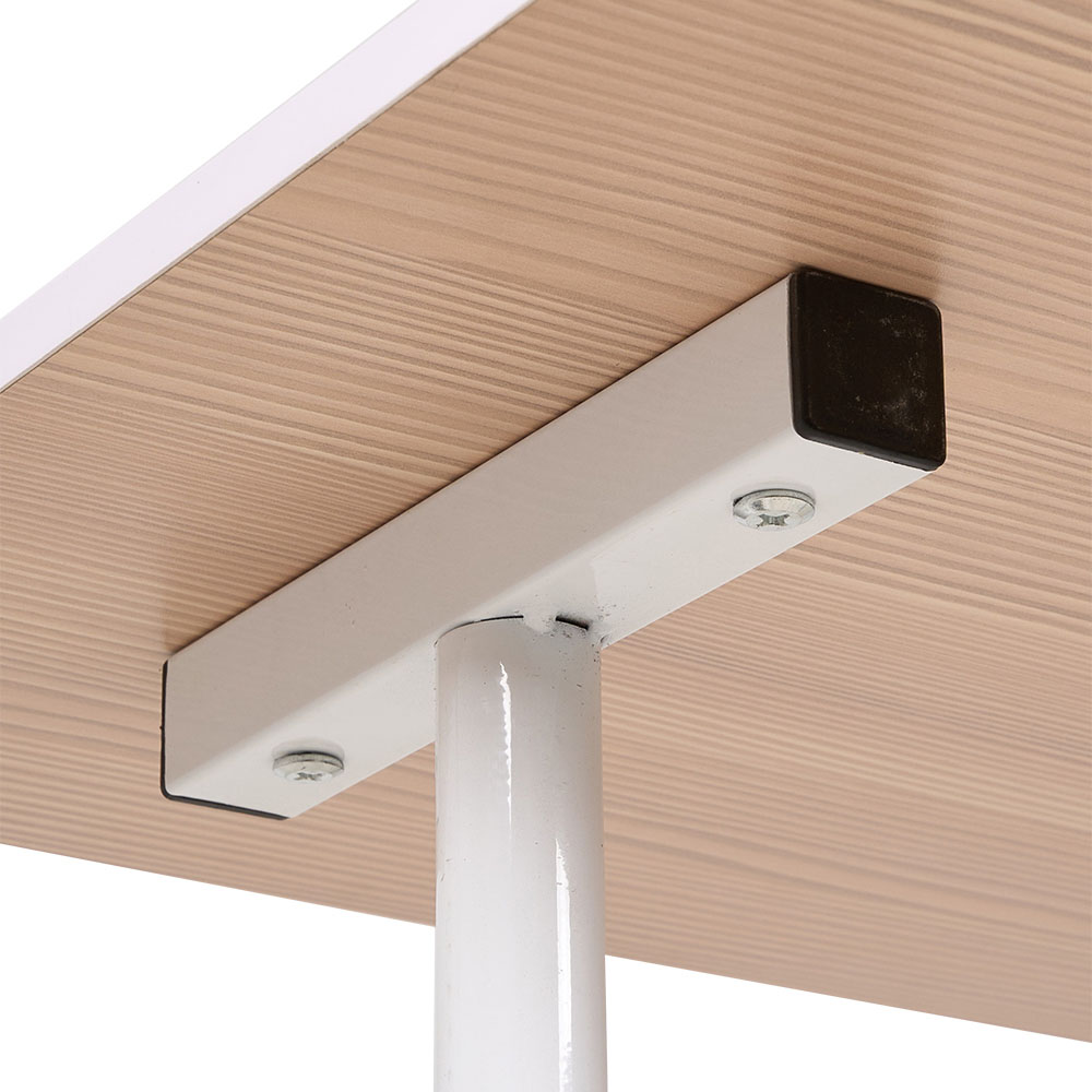 Living and Home White Height Adjustable Mobile Desk with Lockable Wheels Image 3