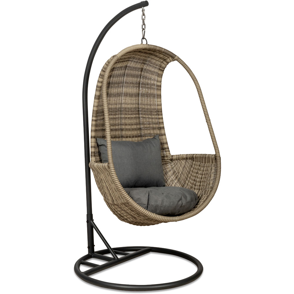 Royalcraft Wentworth Black Hanging Egg Chair with Cushions Image 2