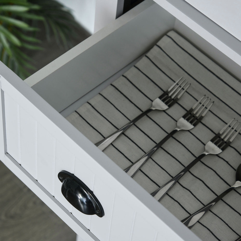 Portland 4 Door Single Drawer Grey Kitchen Storage Cabinet Image 4