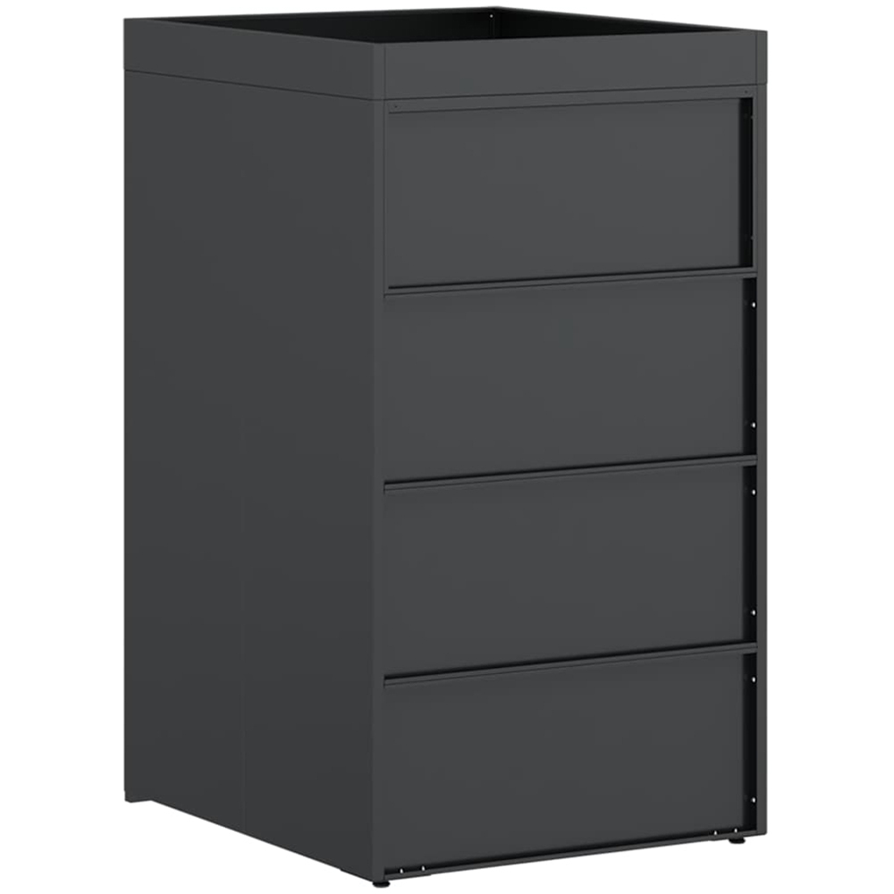 vidaXL Anthracite and Silver Wheelie Bin Storage Shed with Planter Roof Image 4