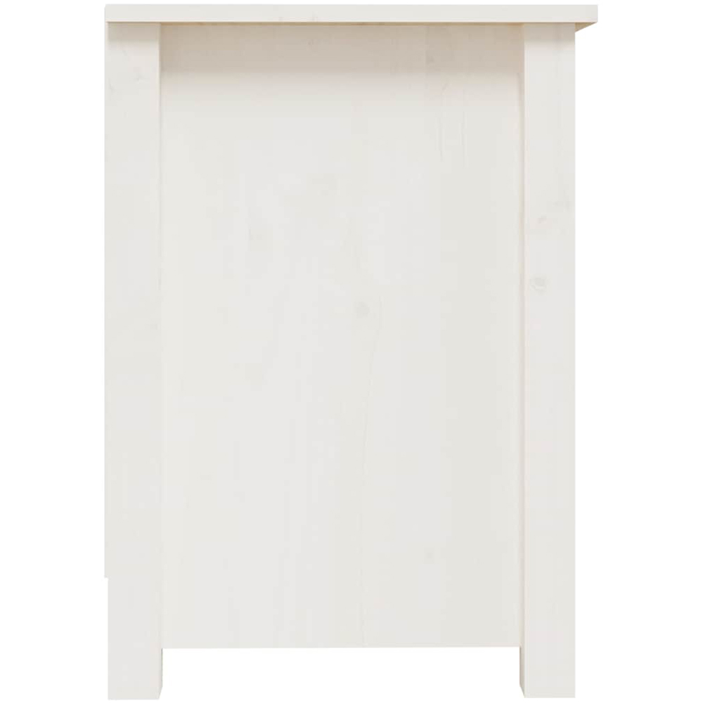 vidaXL Single Door 2 Shelf White Solid Pine Wood TV Cabinet Image 5