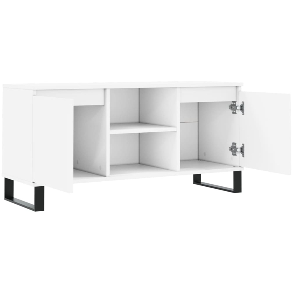 vidaXL 2 Door 2 Shelf White TV Cabinet Image 6