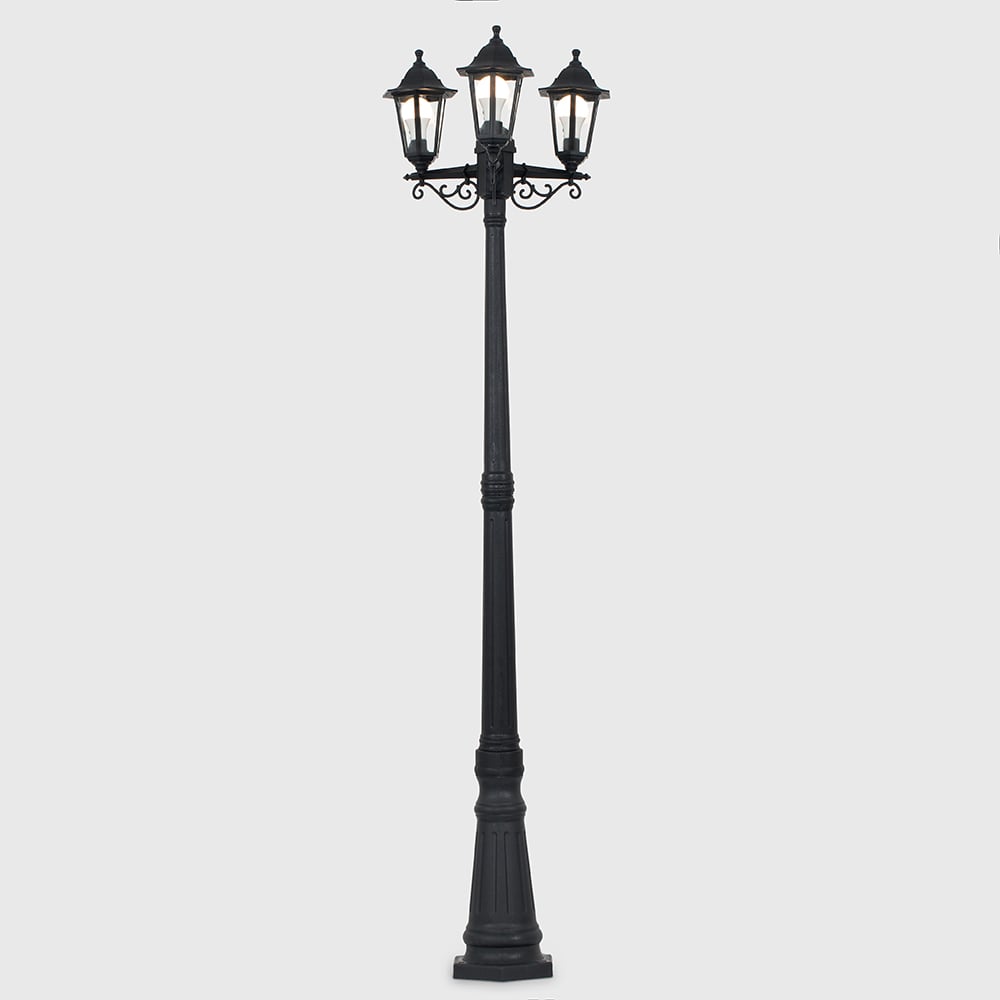 ValueLights Mayfair Black 3 Light Post Lamp Image 7