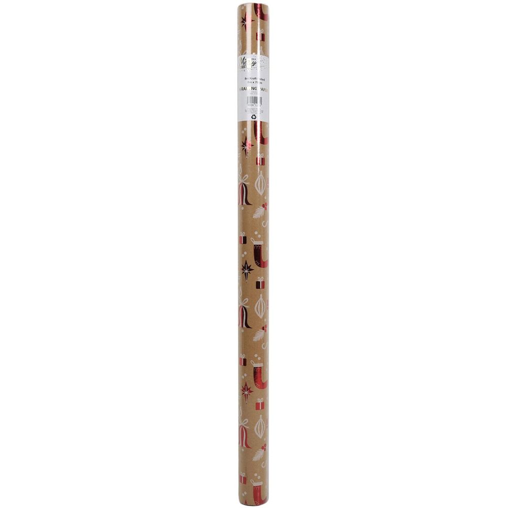 Kraft Foiled Wrapping Paper 8m - Brown Image 5
