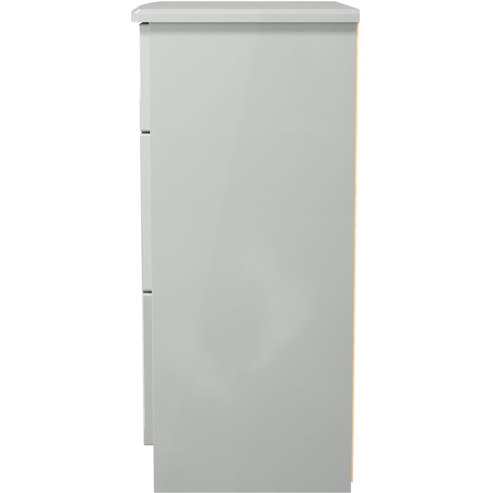 Crowndale Knightsbridge 3 Drawer Grey Gloss and Dusk Grey Deep Chest of Drawers Ready Assembled Image 4