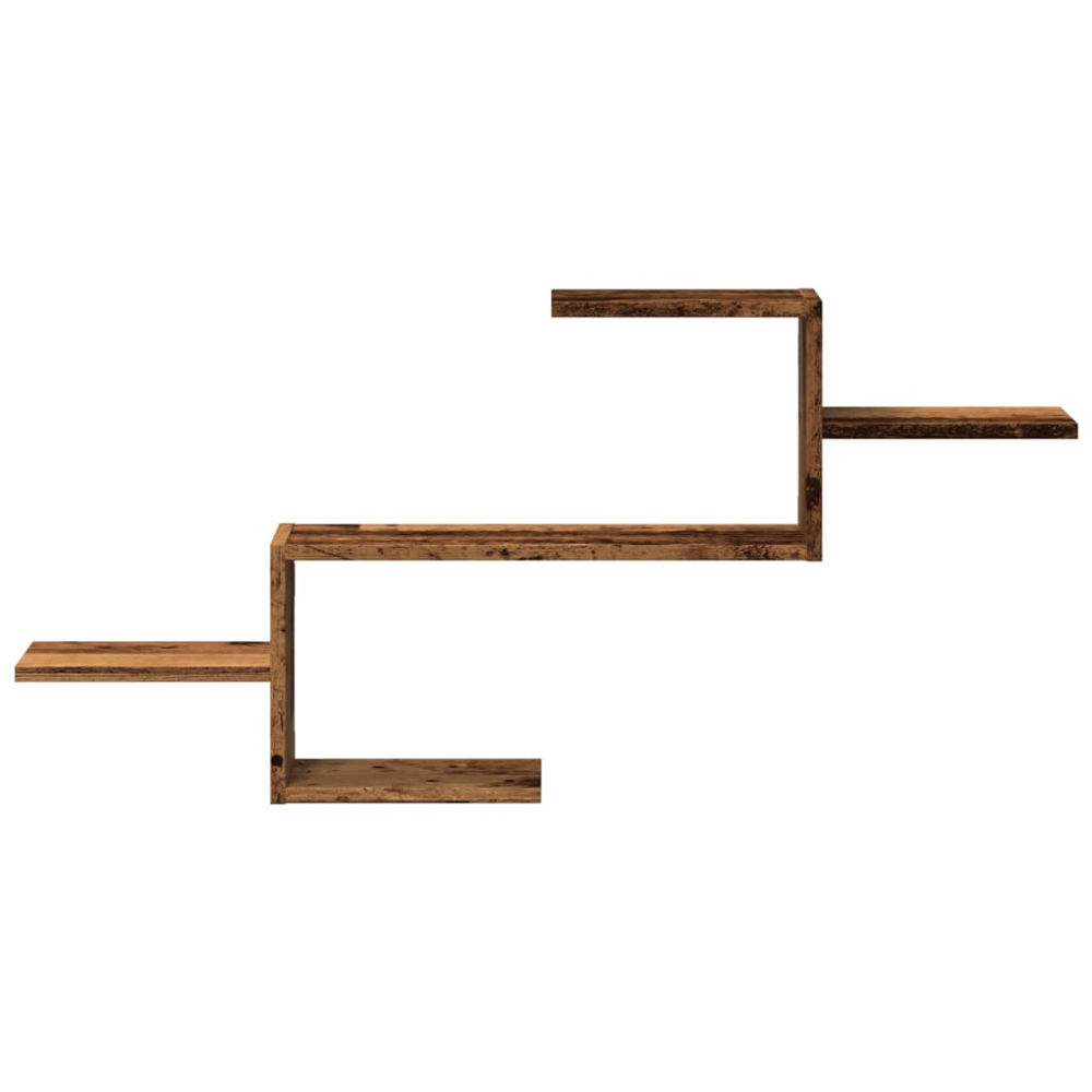 vidaXL 5 Shelf Old Wood Floating Wall Shelf Image 3