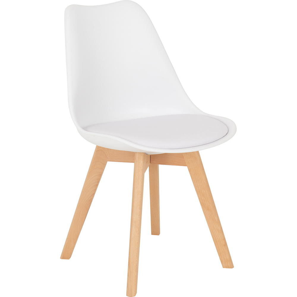 Seconique Bendal Set of 2 White Beech Faux Leather Dining Chair Image 5