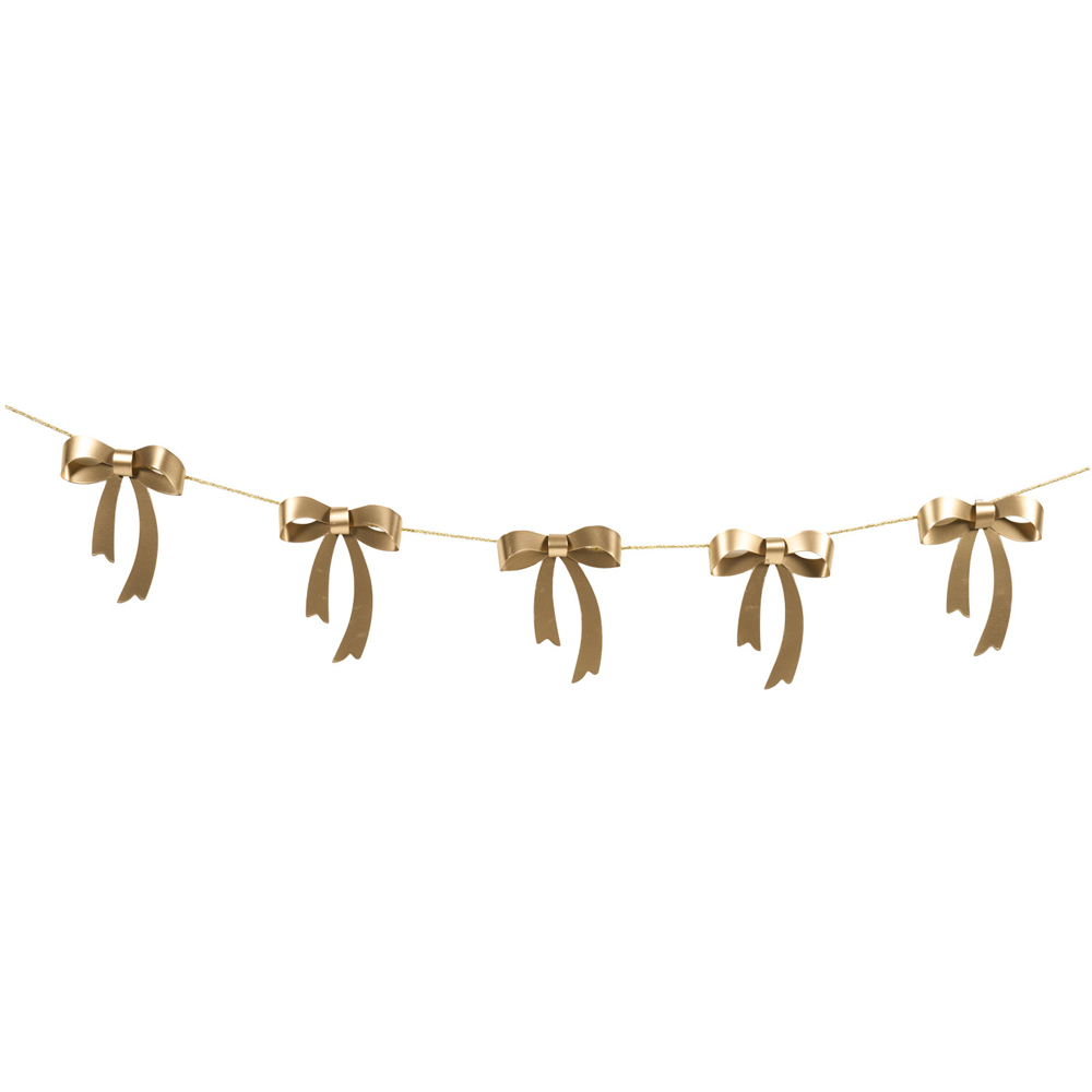 Metal Bow Garland Gold Image 1