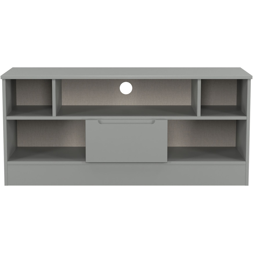 Crowndale Milan Single Drawer 5 Shelf Dusk Grey TV Unit Ready Assembled Image 2