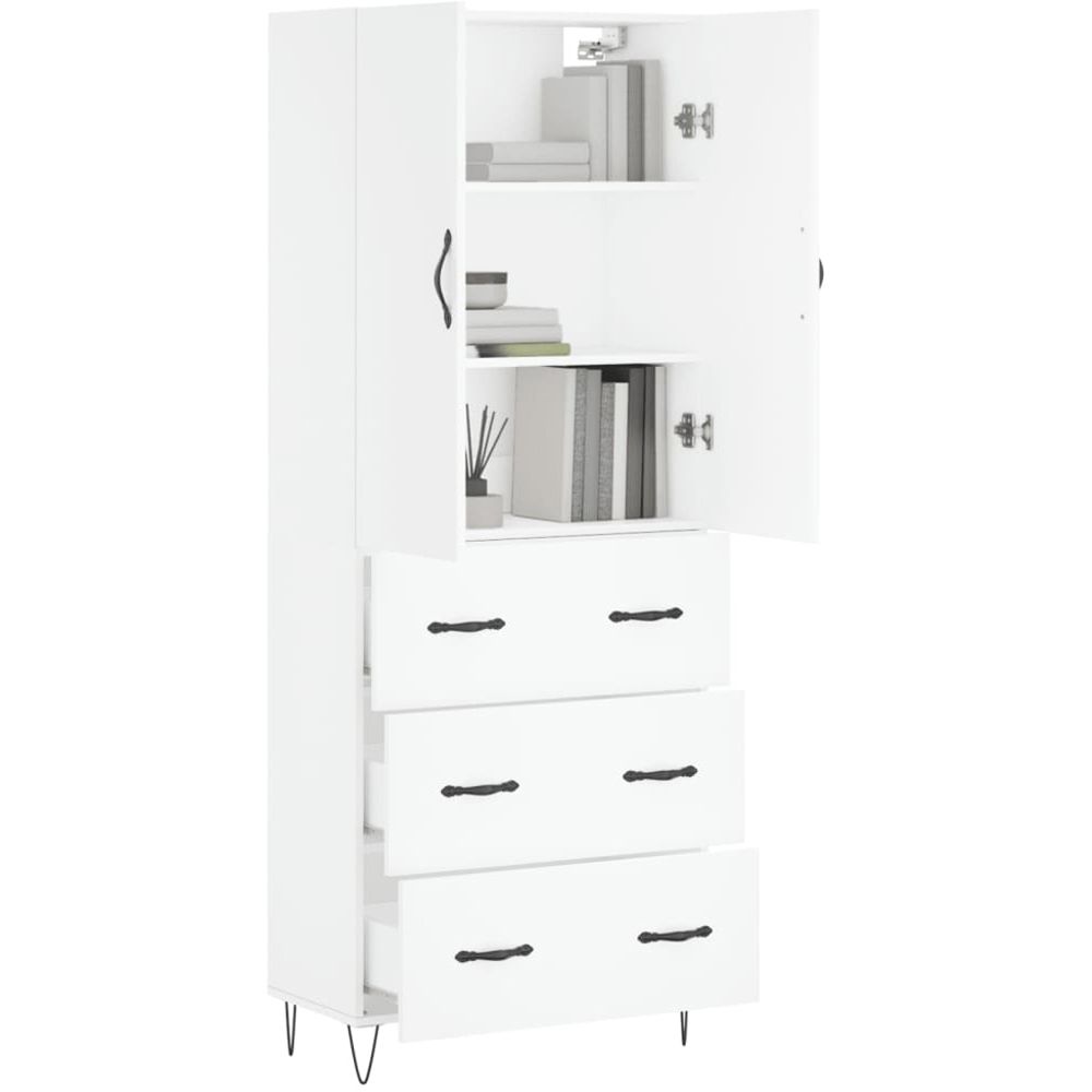 vidaXL 2 Door 3 Drawer White Highboard Image 3