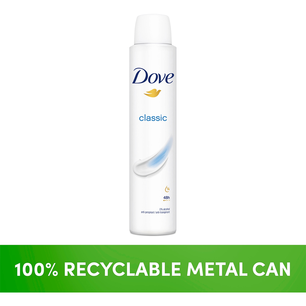 Dove Classic Antiperspirant Deodorant Spray 200ml Image 4
