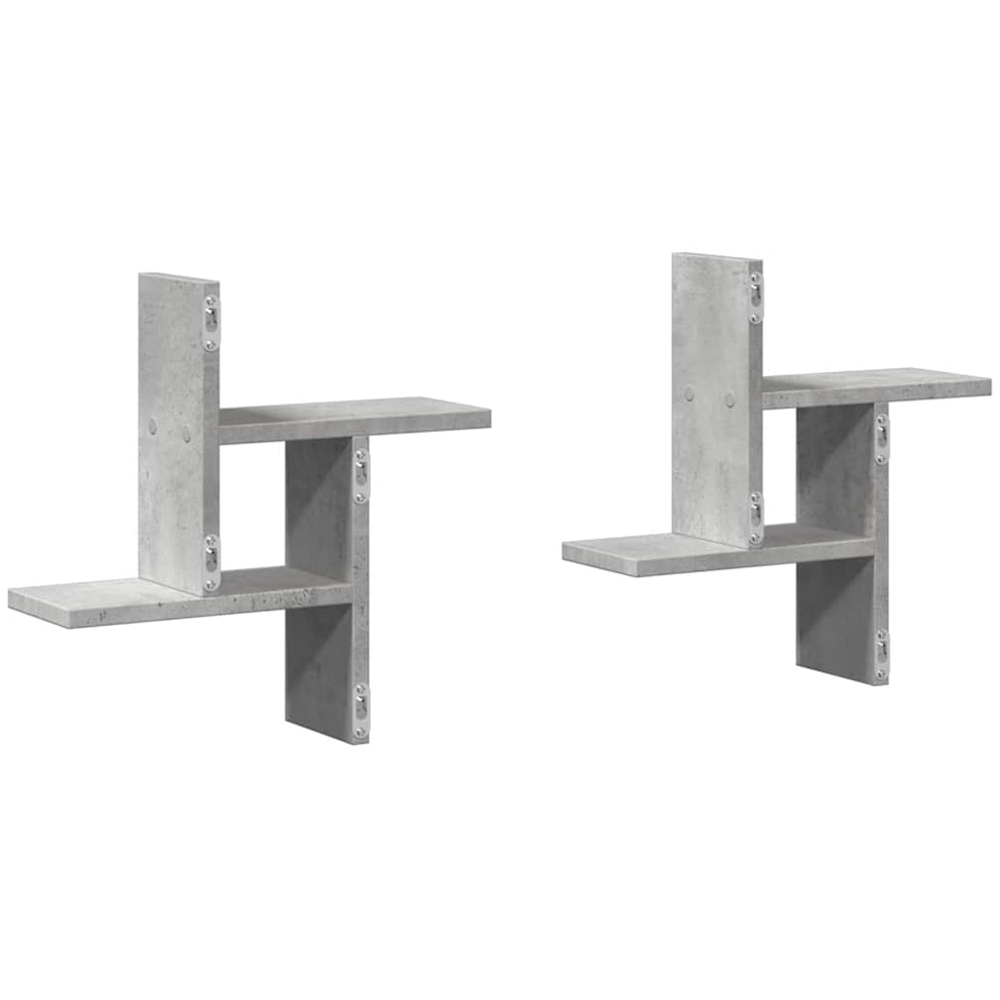vidaXL 38 x 12 x 38cm Grey Wall Shelf Image 6