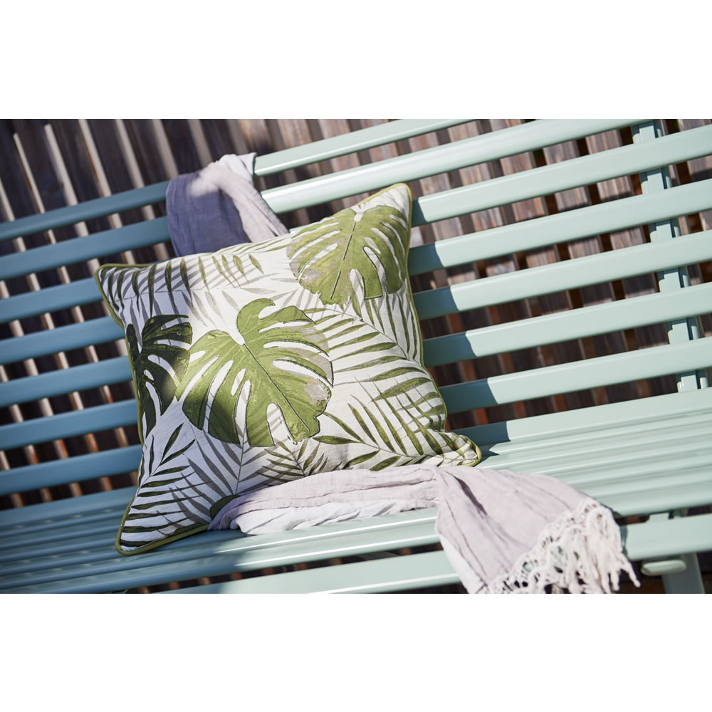 Wilko Garden Bench Metal Sage Green Wilko