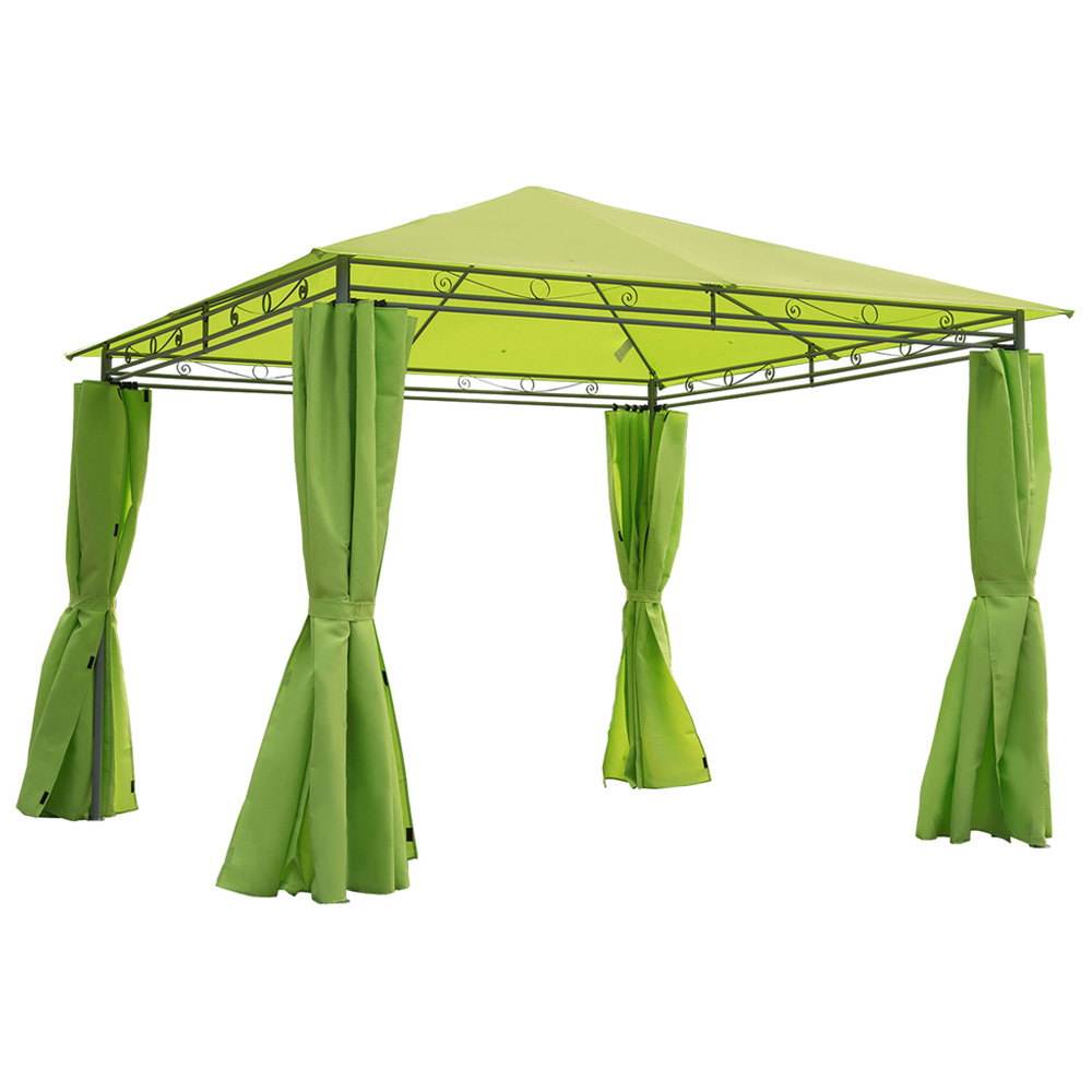 Outsunny 3 x 3m Green Marquee Gazebo with Sides Image 2