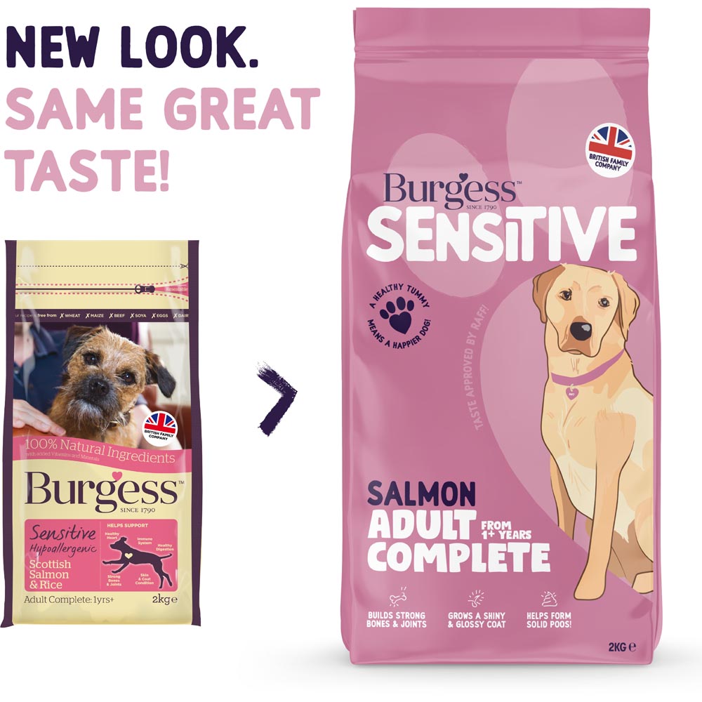 Burgess Sensitive Hypoallergenic Adult Complete Salmon and Rice Dog Food 12.5kg Image 2
