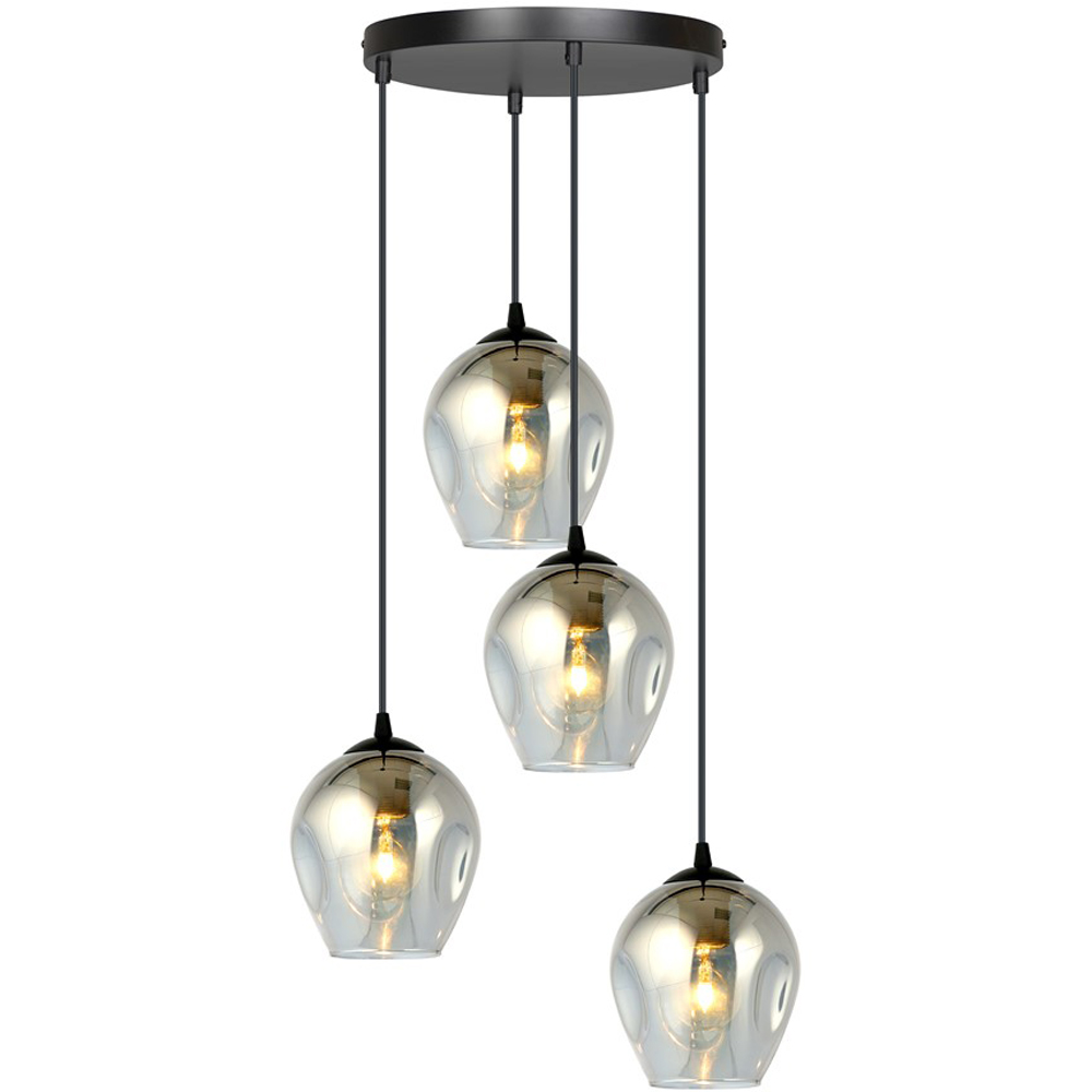 Emibig Istar Prem 4 Light Graphite Shade Black E27 Ceiling Pendant Light Image 3