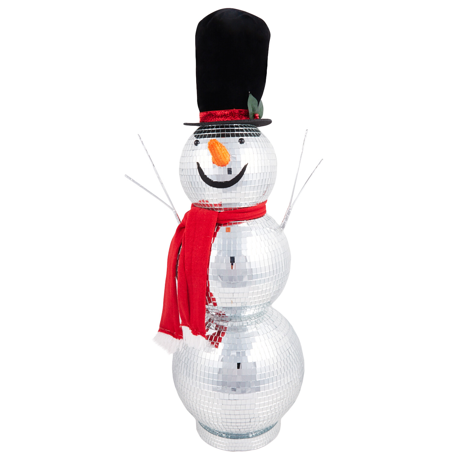 Disco Snowman Decoration - Silver Image 1