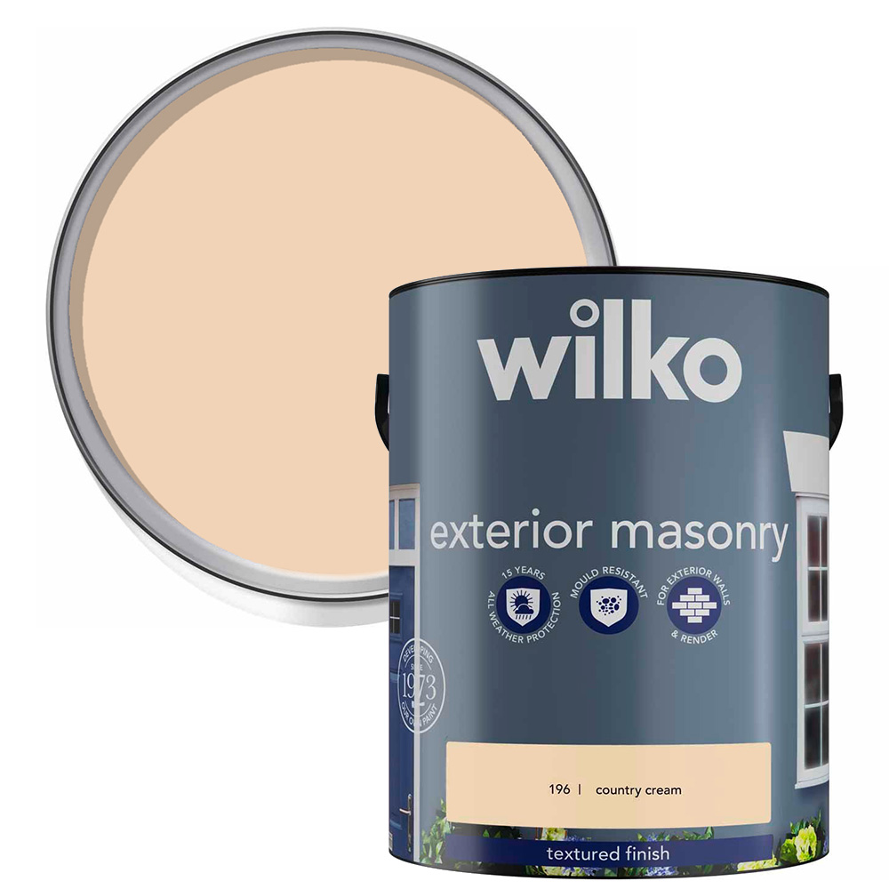 Wilko Country Cream Textured Masonry Paint 5L Image 1