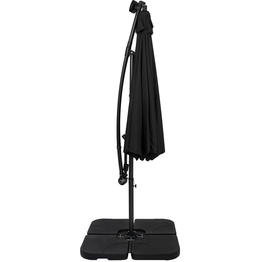 MonsterShop Black LED Cantilever Parasol with Square Base 3m Image 3