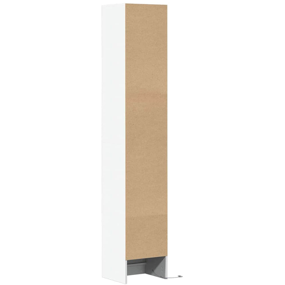 vidaXL Single Door 3 Shelf White LED Sideboard Image 7