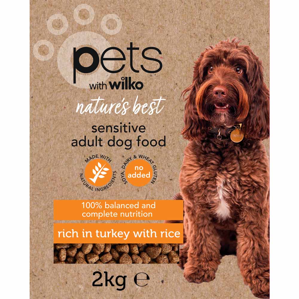 Wilko Natures Best Sensitive Rich in Turkey & Rice Dog Food 2kg Wilko