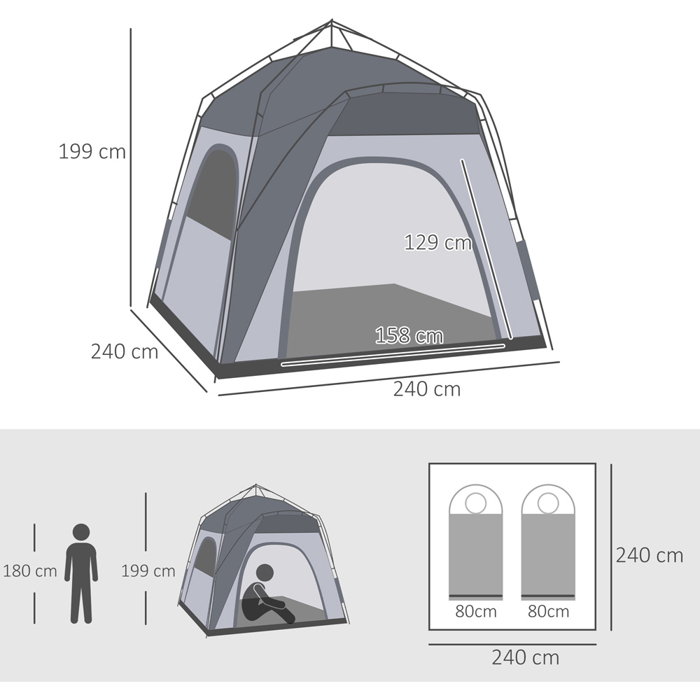 Outsunny 4 Person Automatic Camping Tent Image 6