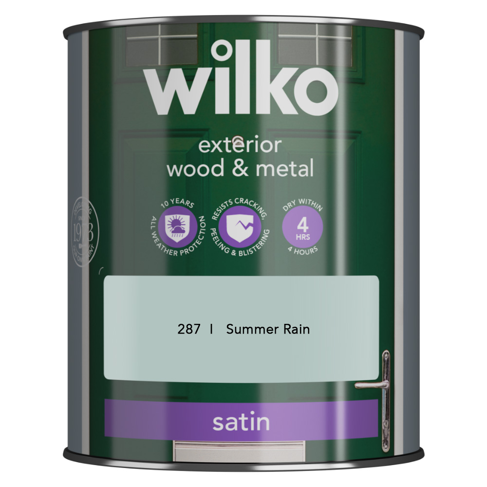 Wilko Summer Rain Satin Quick Dry Exterior Paint 750ml Image 2