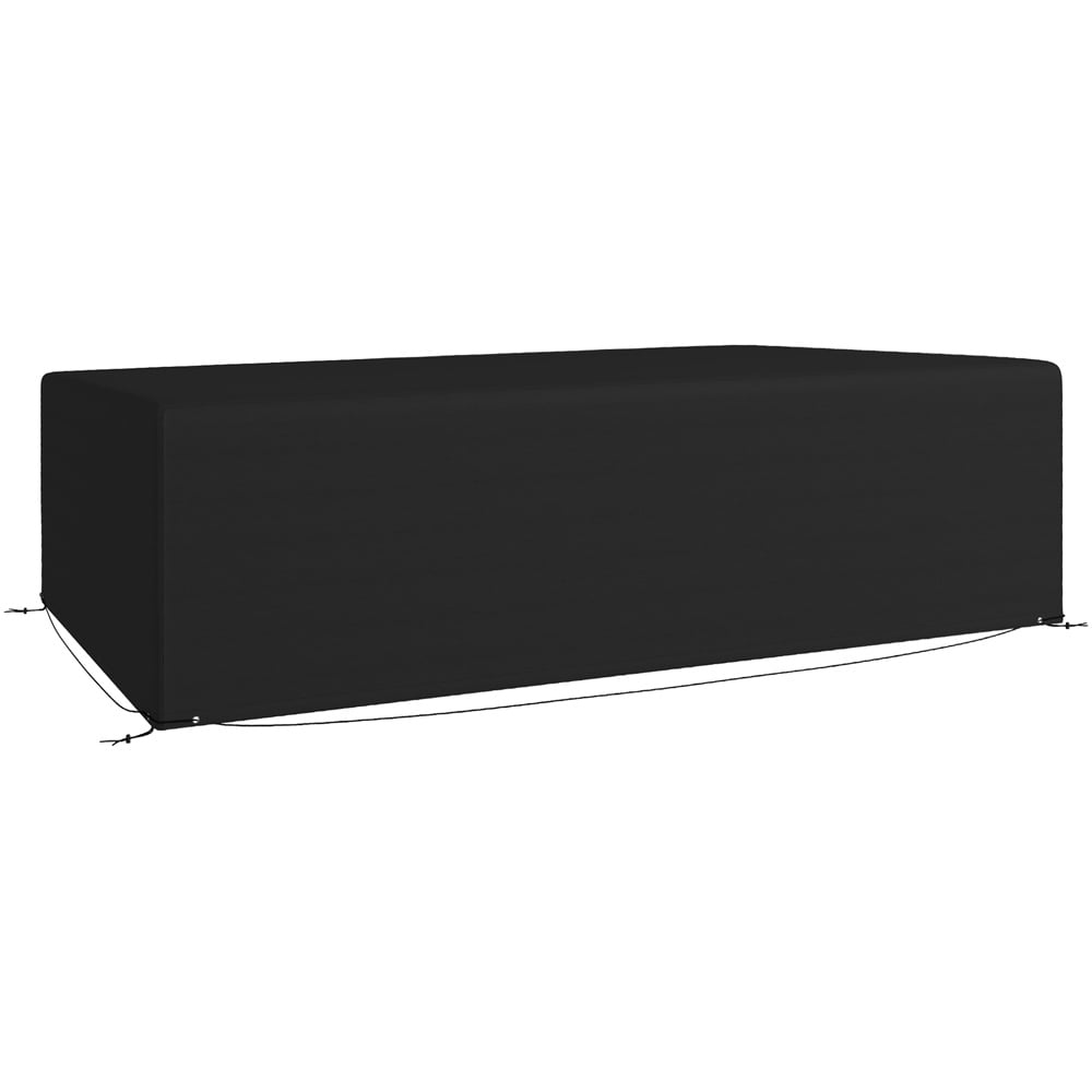 Outsunny Black Wicker Rattan Garden Furniture Cover 245 x 165 x 66cm Image 1