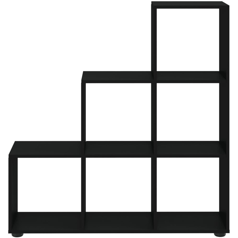 vidaXL 6 Shelf Black Staircase Bookcase Image 4